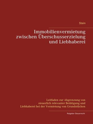 cover image of Immobilienvermietung zwischen Überschusserzielung und Liebhaberei